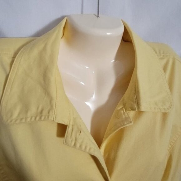 Christopher & Banks Blouse Yellow button down XL light blazer top women's EUC - Picture 7 of 11